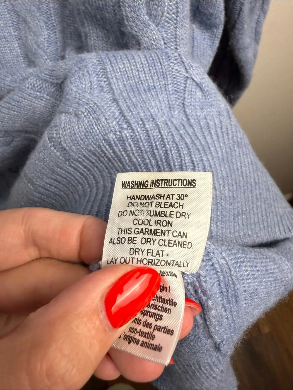 Alan Paine Light Blue Cable-Knit V-Neck Quarter-Zip Golf Sweater 100% Cashmere